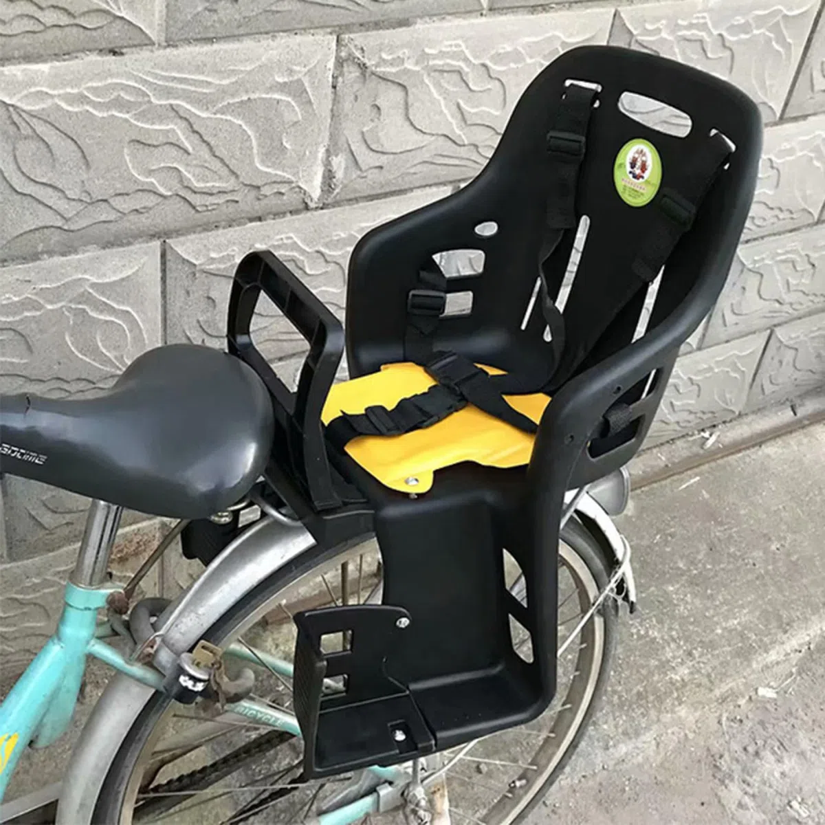 Seggiolino posteriore per bicicletta – Sedia di sicurezza per bambini, sistema di montaggio rapido, protezione sicura a tre punti, design con supporto poggiapiedi regolabile, soluzione comoda per