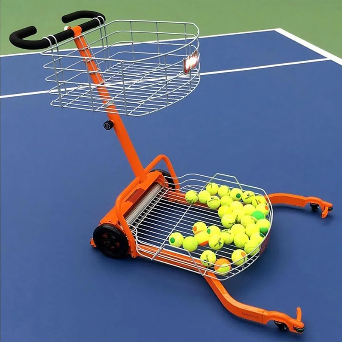 Raccoglitore automatico di palline da tennis, efficiente carrello multifunzione per un facile recupero su campi e palestre