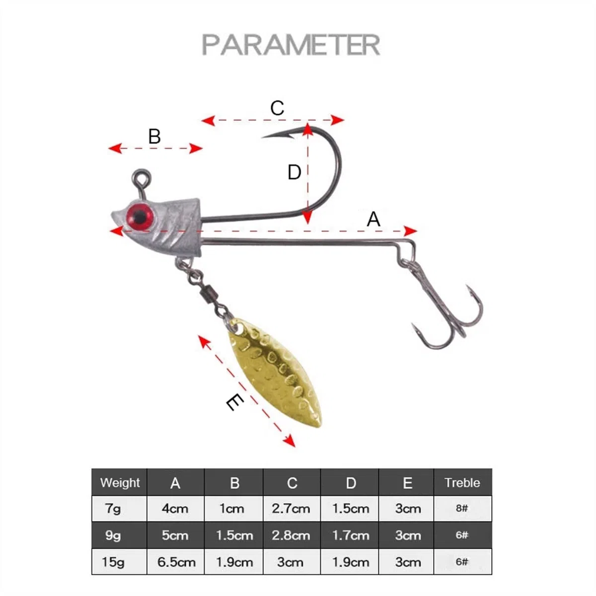 Amo da pesca 7G / 9G / 15G Jig Gancio da pesca singola 3D Ganci con gli occhi rossi con acquiretti a fishhook Spazzolo girevole lure for attrezzatura da pesca 2 / pz Ami da pesca mare ( Color : 9g )