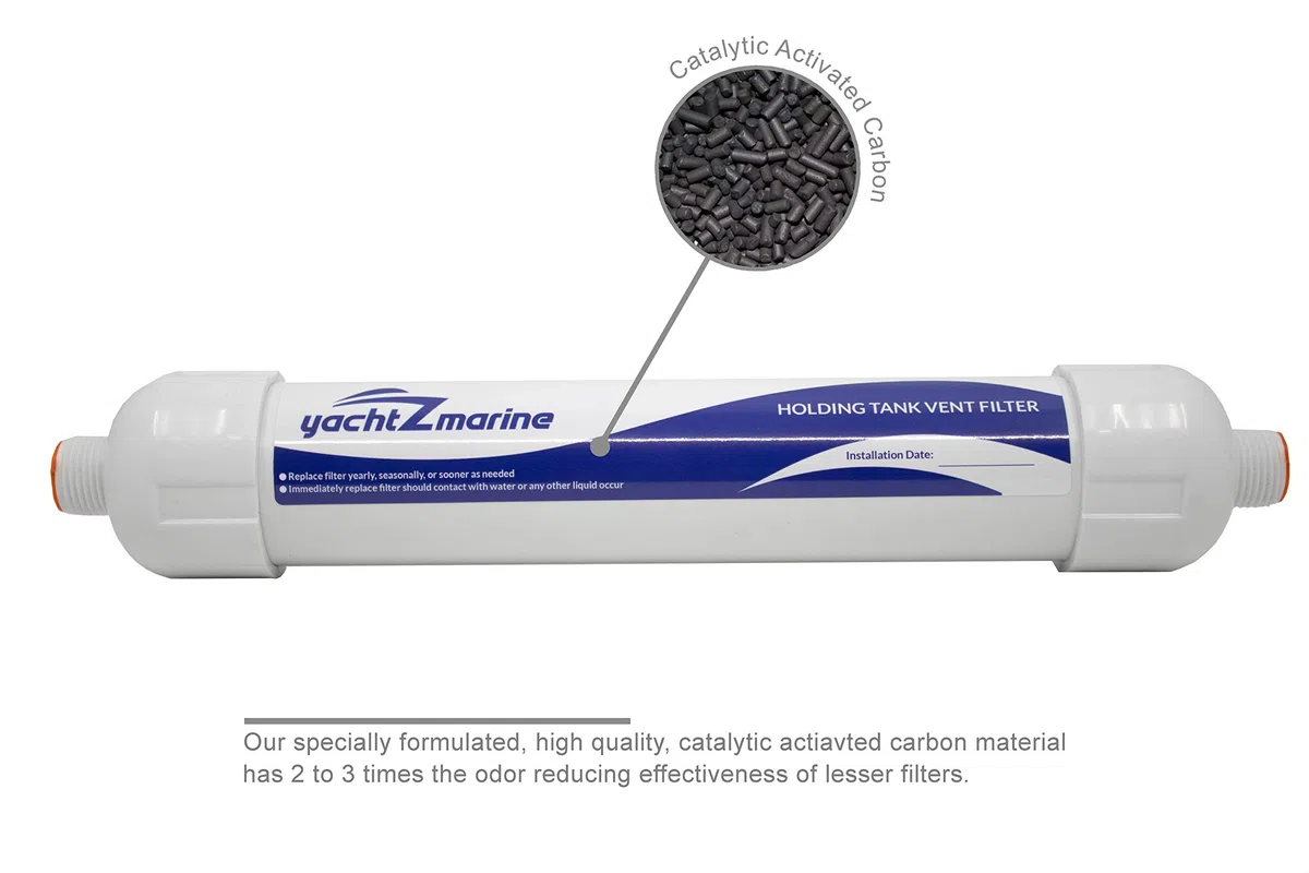 Filtro di sfiato del Serbatoio di Tenuta, Ricambio Diretto per: Dometic, Sealand, Eco, SaniGuard, Filtro di sfiato per Serbatoi marini, 309311002 309310002 (Tubo di sfiato da 5/8" con