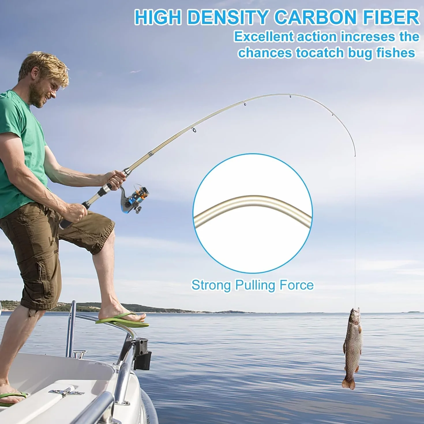 Set composto da canna da pesca telescopica e mulinello, con lenza, esche, borsa per il trasporto, canna da spinning e mulinello per acqua salata e d'acqua dolce
