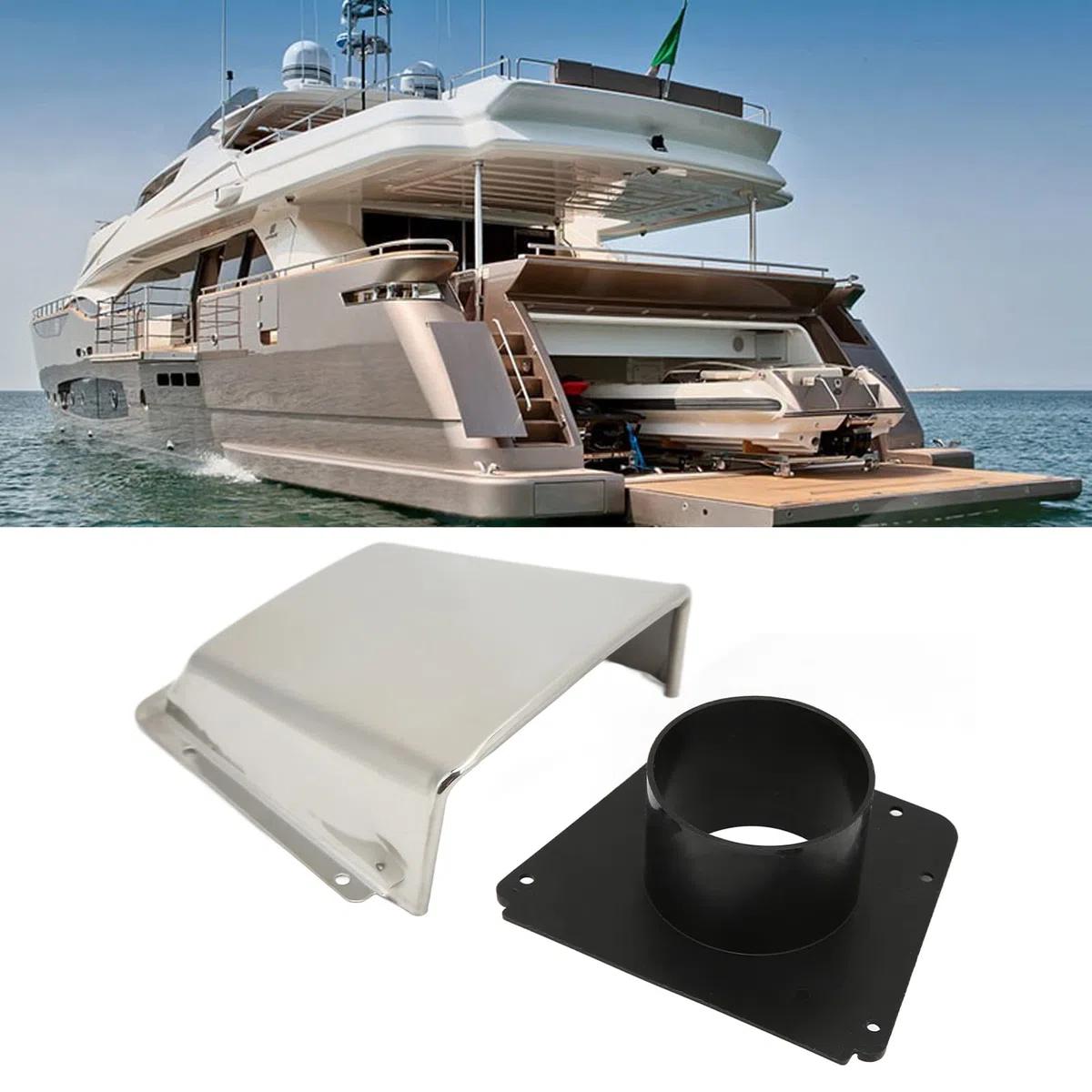 Presa d'Aria per Barca, Copertura per Presa d'Aria Marina in Acciaio Inossidabile 304 con Base in Nylon per Accessori per Barche e Yacht