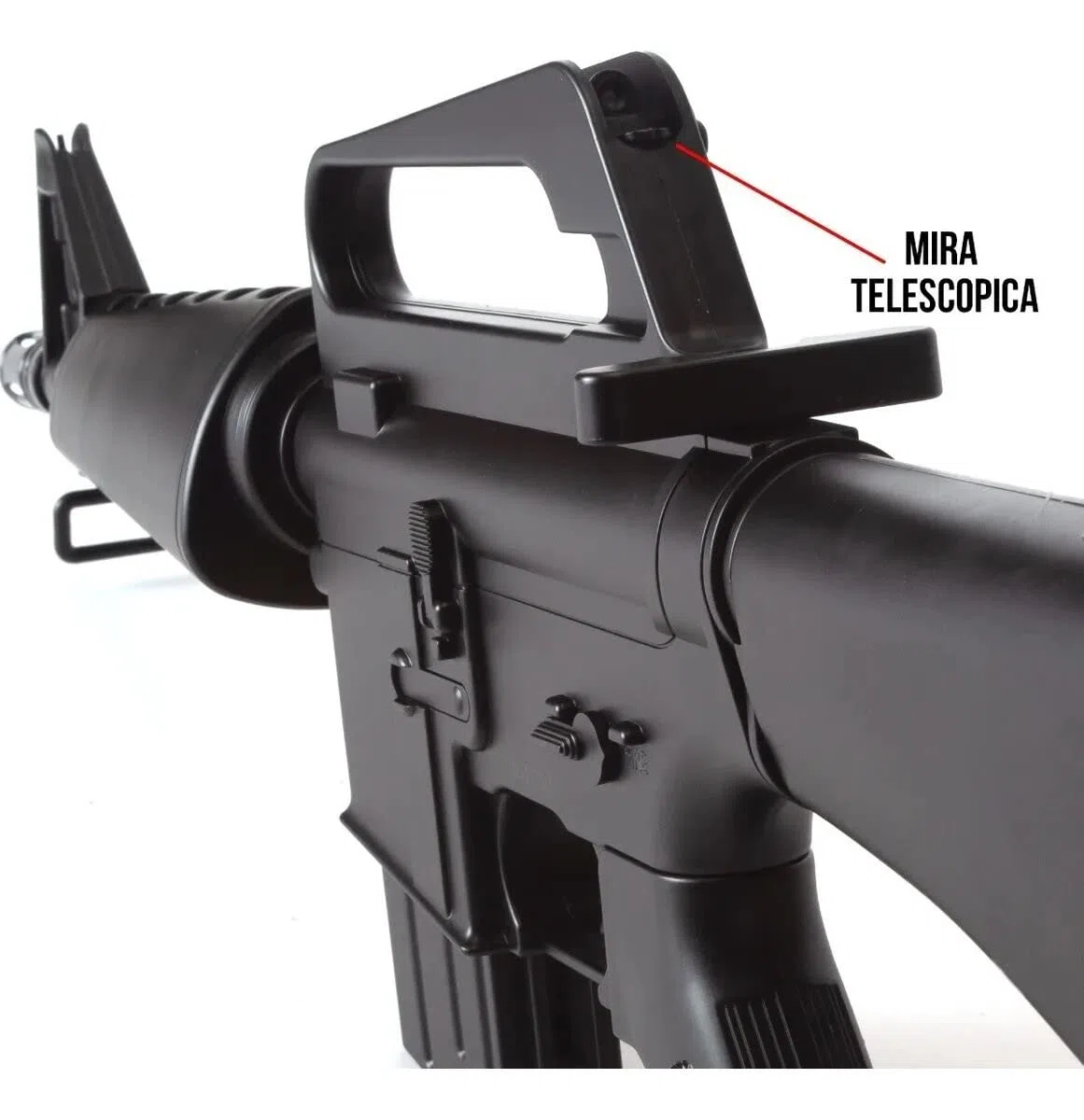2EAGLE Fucile Airsoft M308 Stile M16 - Modello a Molla - Armamento Manuale/Colpo per Colpo - Materiale: Plastica ad Alta Resistenza - Colore: Nero - Potenza 0,5 Joule