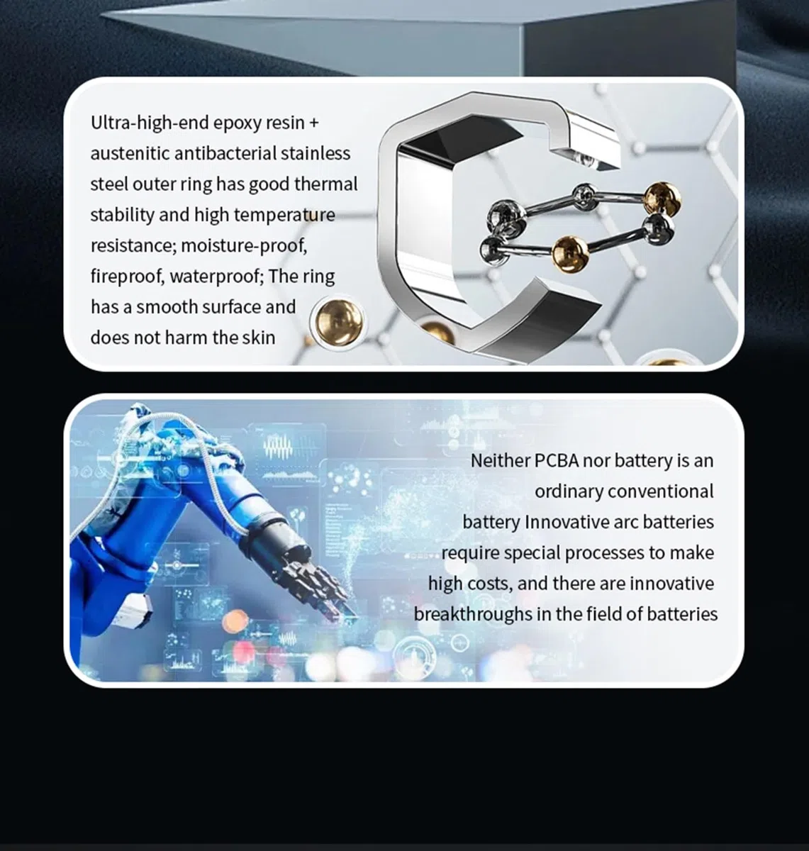Smart Ring, IP68, anello intelligente impermeabile per uomo e donna con monitor del sonno, frequenza cardiaca, pressione sanguigna, ossigeno, contapassi, monitoraggio delle calorie, anello