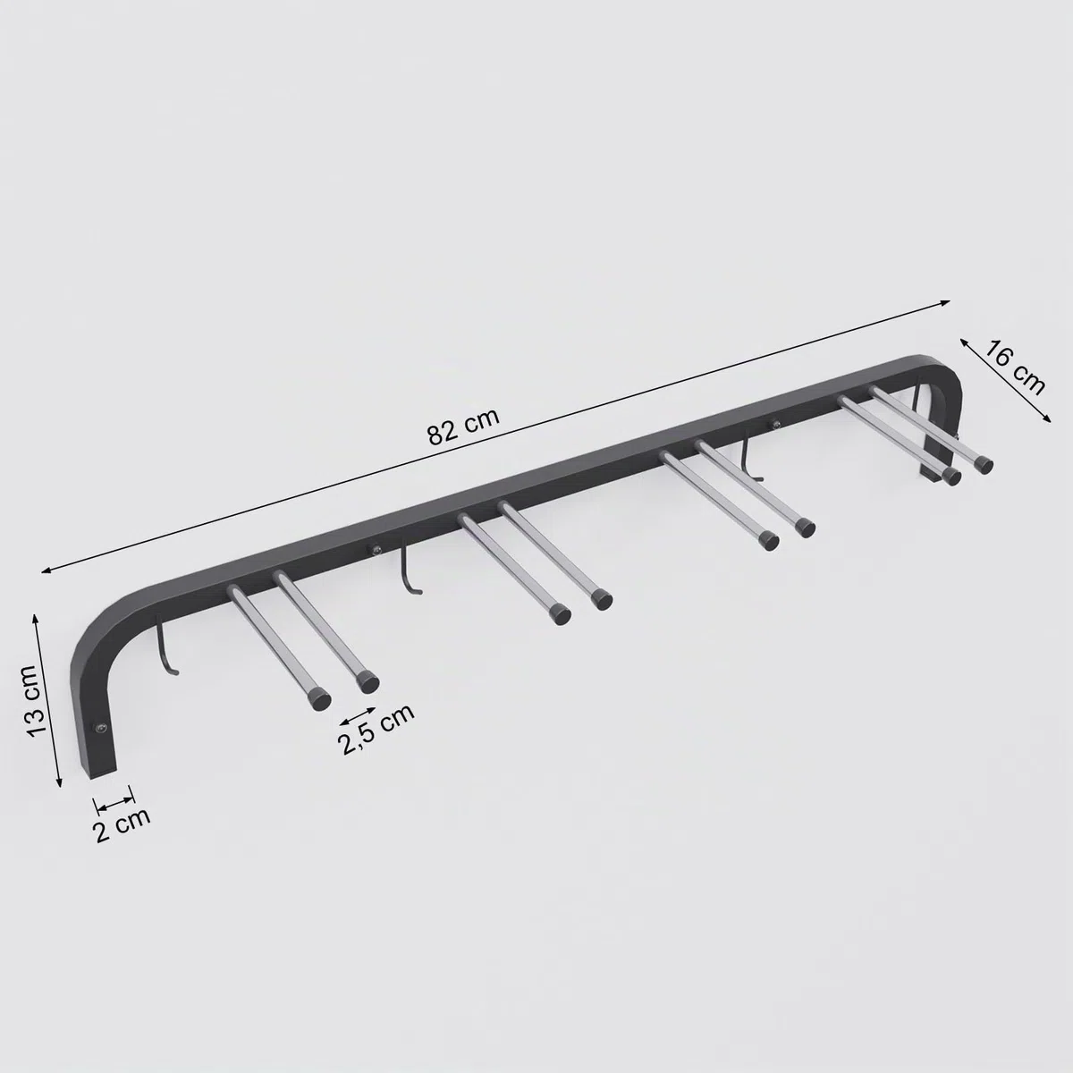 porta sci da muro portasci parete rastrelliera Supporto da sci per 4 paia di sci, 83 cm