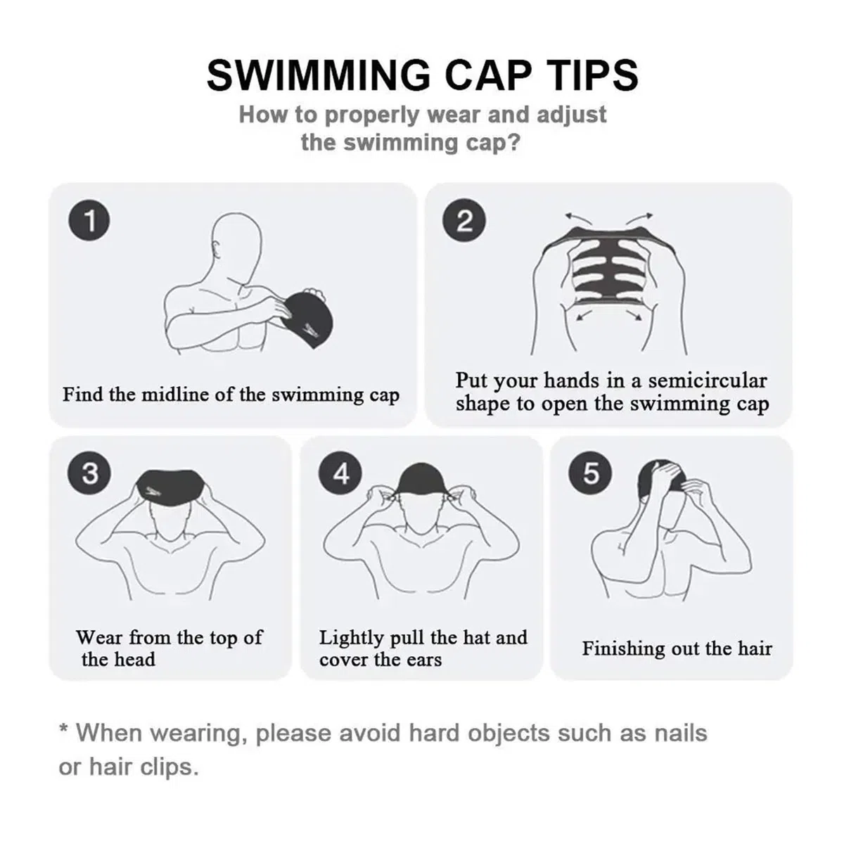 Cuffia da nuoto in silicone antiscivolo, capelli lunghi, unisex, cappello da piscina con copri orecchie, protezione for donne, uomini, adulti, giovani e bambini Cuffia Per Il Nuoto(10pcs any colors)