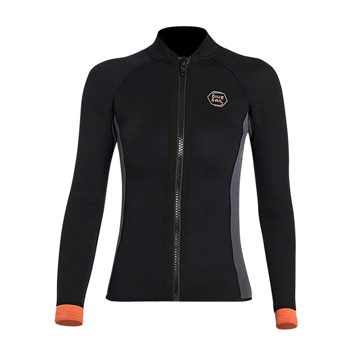 Uomo Donna Muta da 3 mm a manica lunga Zip Frontale Ultra-Stretch per immersioni, surf, snorkeling e nuoto