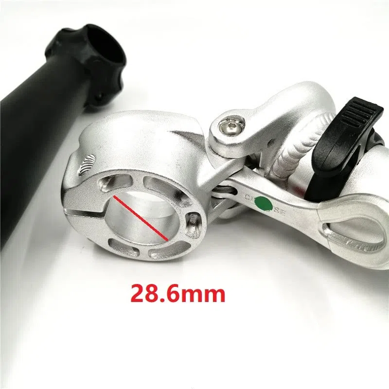 Attacco Manubrio Mtb Stelo da bici pieghevole 25,4mm-manubrio 28.6mm-forcella 21.5cm Doppio dado che fissa il tubo dello stelo pieghevole verso l'interno nero / argento Attacco Manubrio(21.5cm Black)