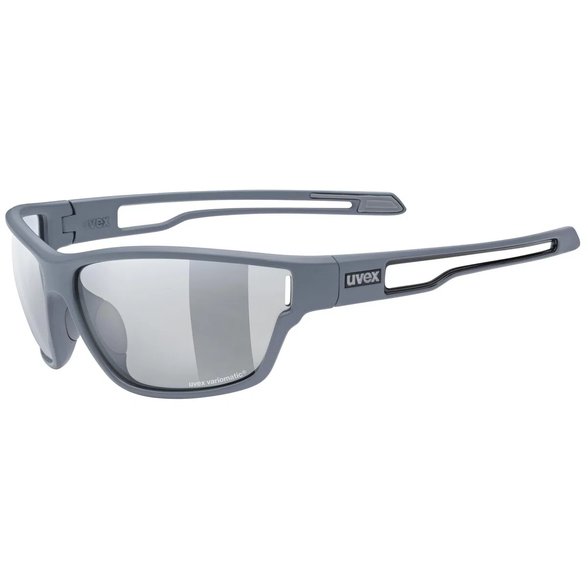 Uvex sportstyle 806 V, occhiali outdoor unisex, fotocromatico, privo di appannamenti, grey matt/smoke, one size