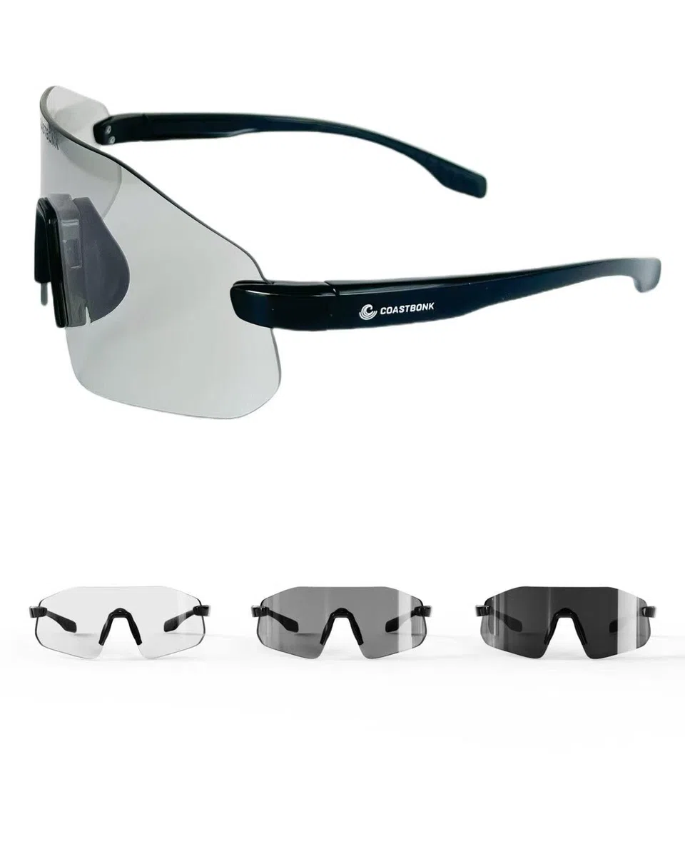 Occhiali da sole sportivi polarizzati per uomini e donne, baseball, ciclismo, cricket, golf, escursionismo, corsa, protezione UV400 (nero)