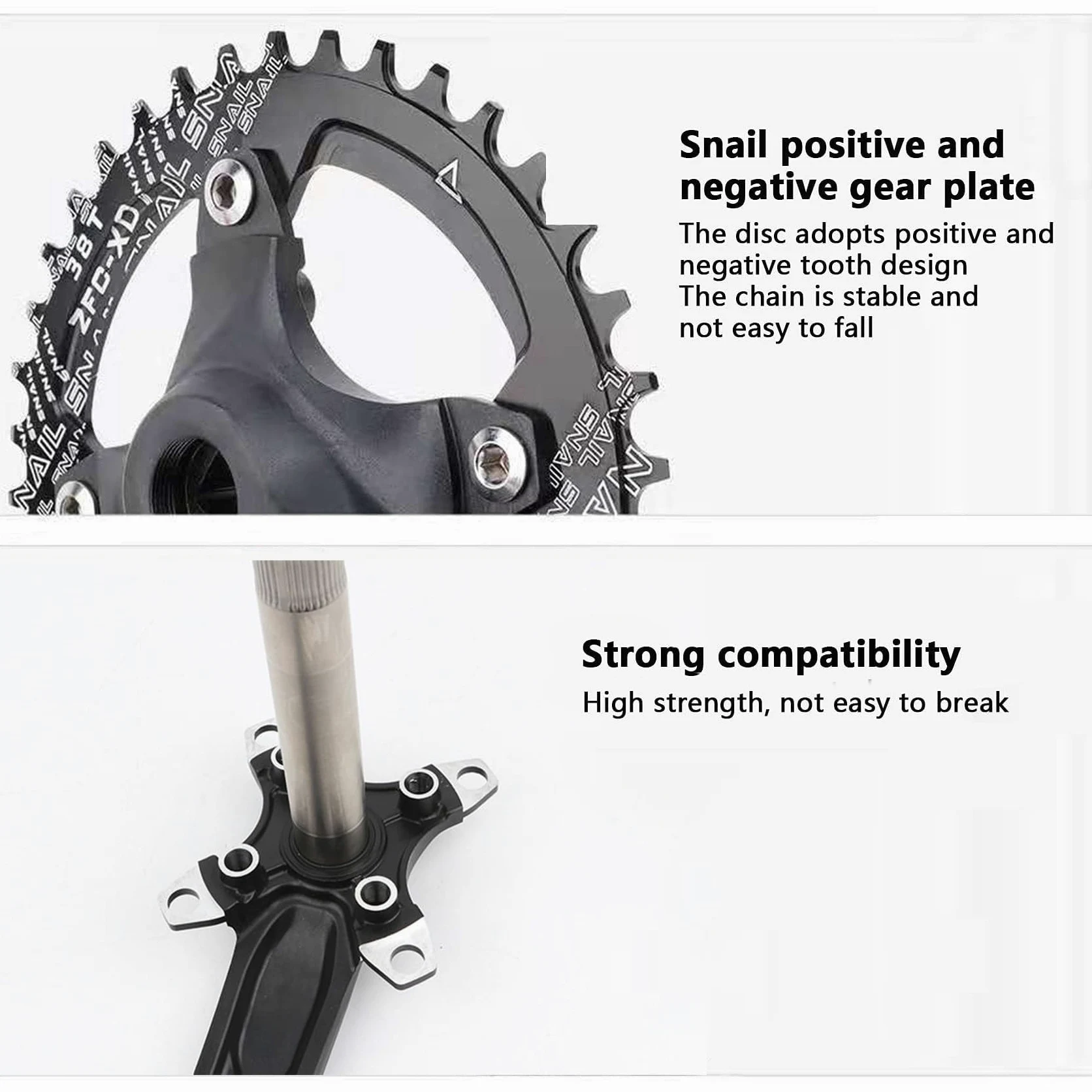 ENGWE MTB Guarnitura per Mountain Bike Cava Integrata Pedivella Modificata Singolo Disco 32T 34T 36T 38T