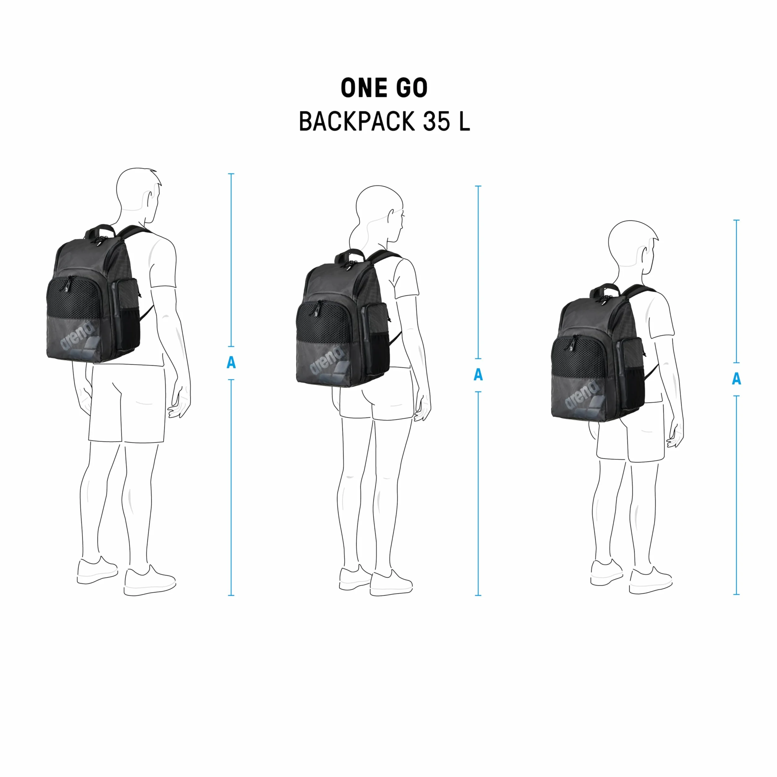 ARENA ZAINO BORSA PISCINA NUOTO ONE GO BACKPACK 35 LITRI TEXTURE