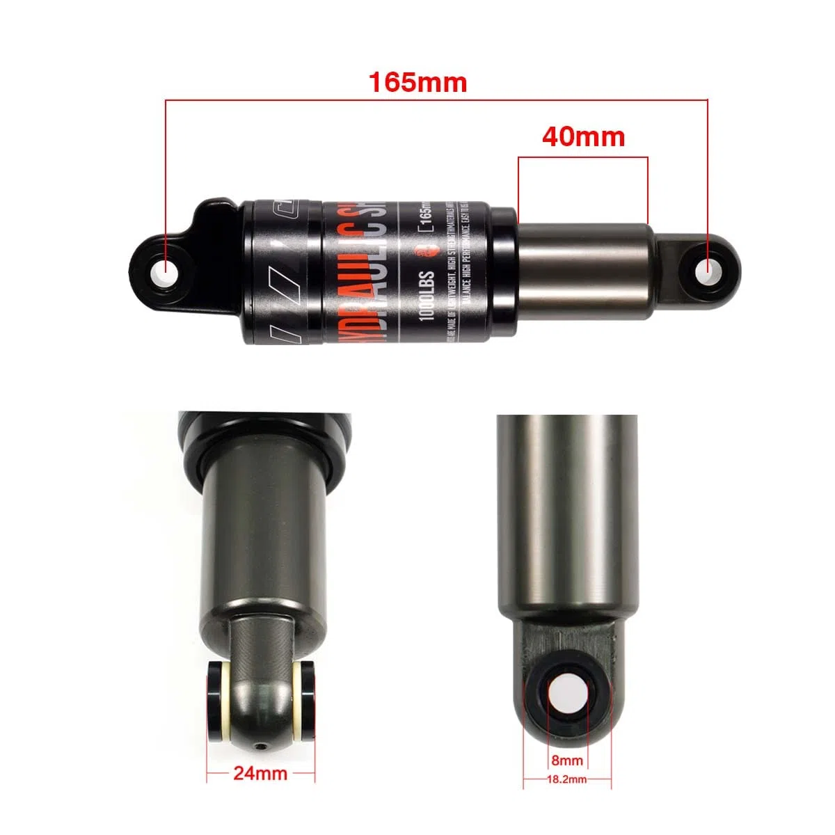 Ammortizzatore posteriore CNC per bicicletta, per mountain bike, ammortizzatore, 165 mm/125 mm/150 mm/190 mm