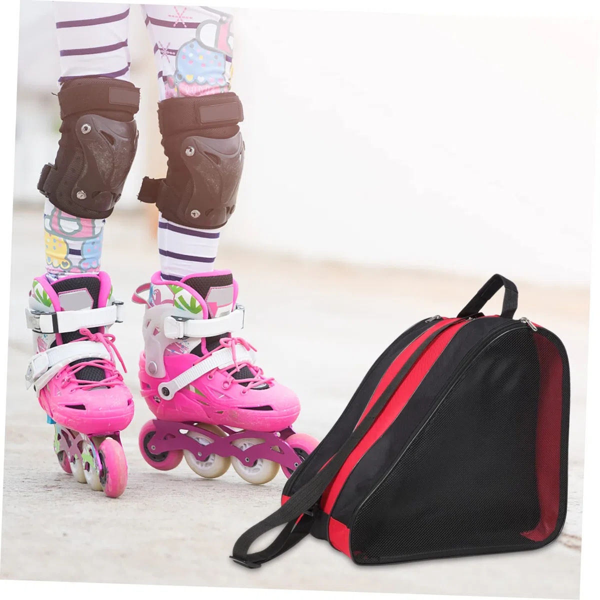 ifundom Borsa per Pattini da Ghiaccio Oxford, Chiusura a Cerniera e Cordino per Trasporto, 2 Pezzi, per Inline Skates e Roller Skates