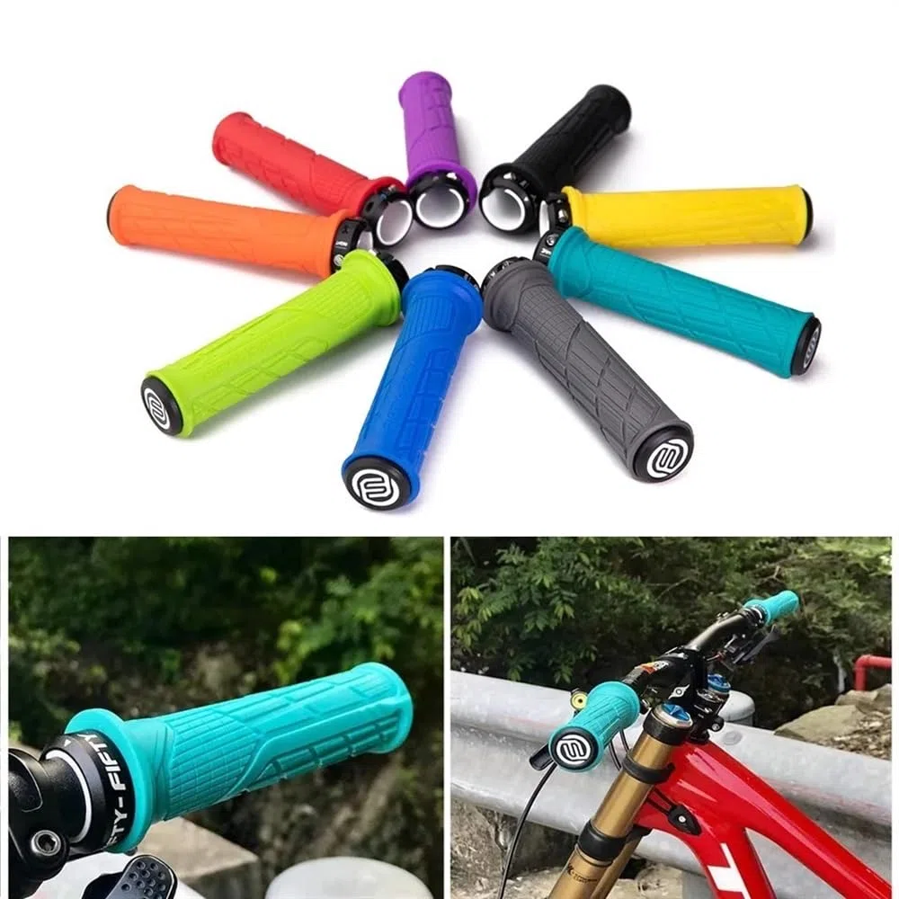 Manopole Mtb Manopole for bicicletta for manubrio con bloccaggio singolo in mescola di gomma personalizzata morbide for mountain bike ammortizzanti antiscivolo