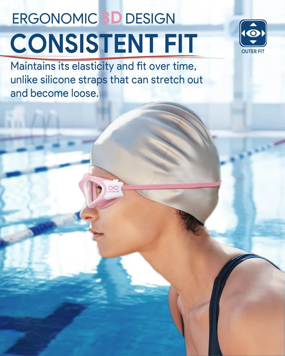 Occhialini da nuoto per adulti, uomini, donne, giovani, con cinghia elastica, senza tirare, anti appannamento, senza perdite, occhialini da piscina