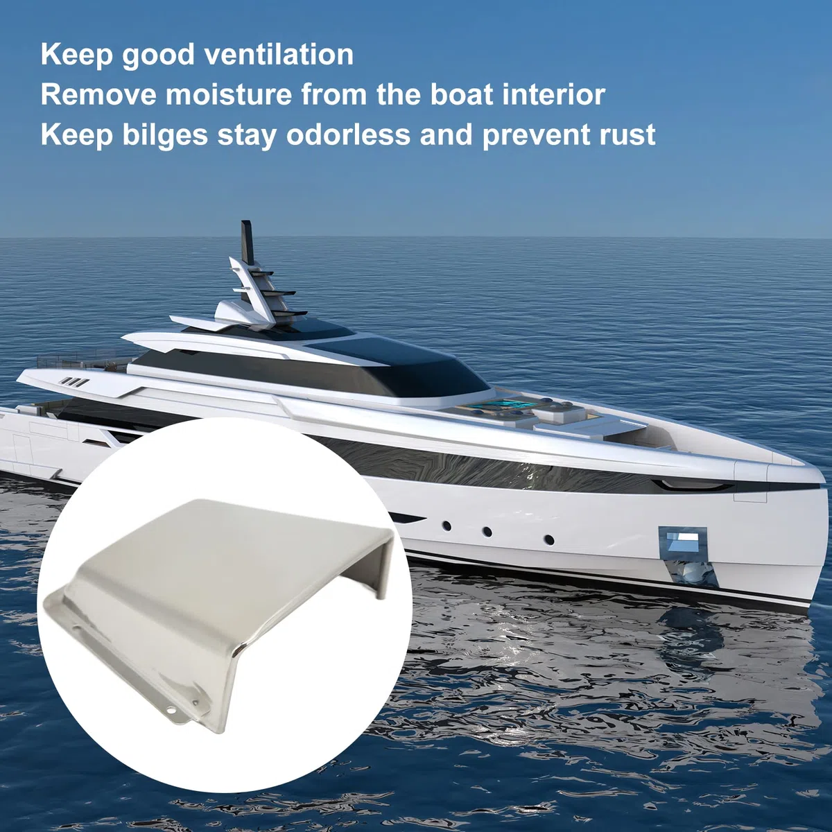 Presa d'Aria per Barca, Copertura per Presa d'Aria Marina in Acciaio Inossidabile 304 con Base in Nylon per Accessori per Barche e Yacht