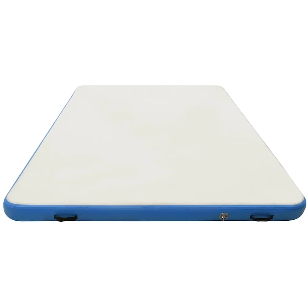 Tappetino da nuoto gonfiabile blu e bianco, in PVC ad alta densità, 300 x 200 cm, con manici e anelli per il fissaggio della barca, include pompa, borsa per il trasporto, kit di riparazione