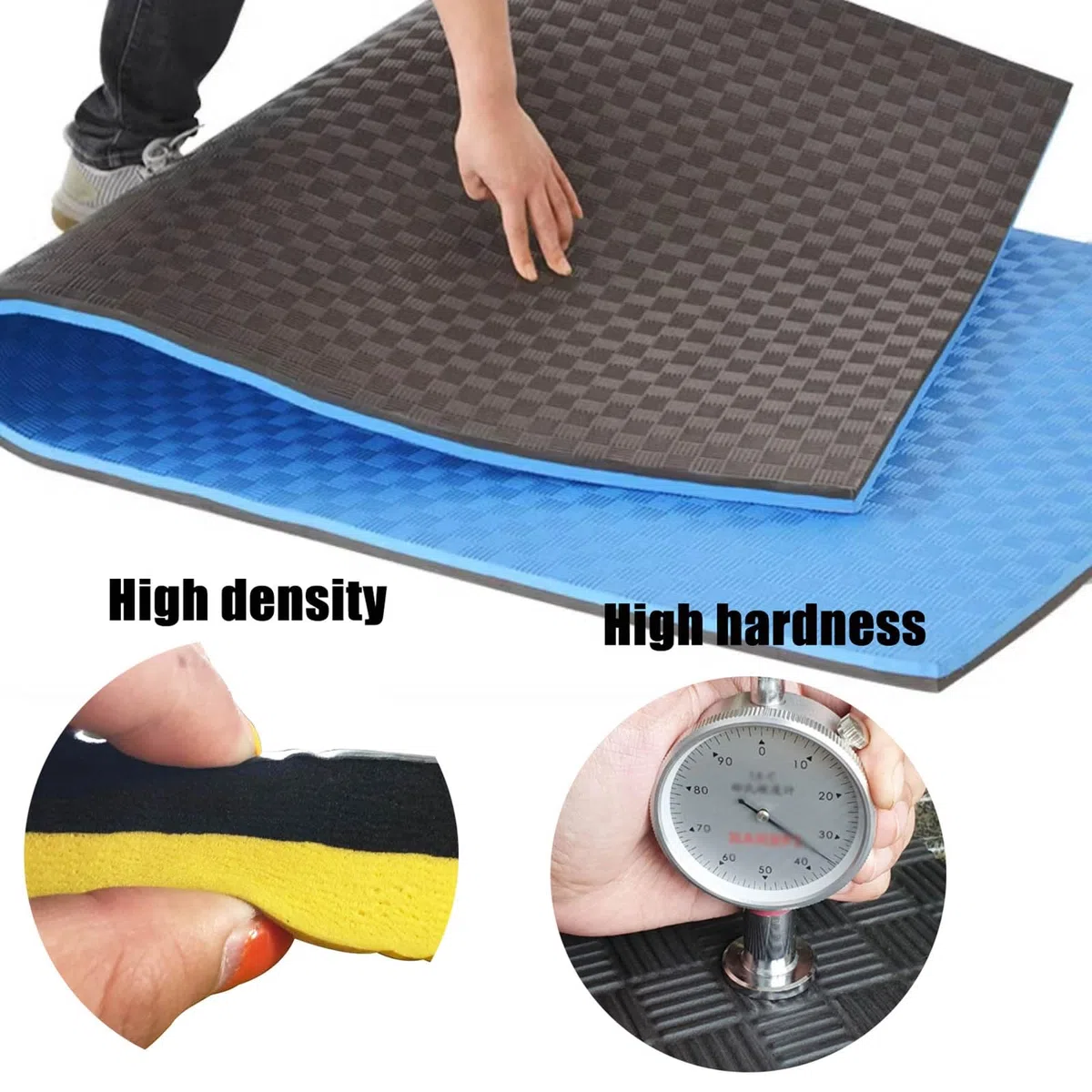 WORDFUN Tappeto Antiscivolo Insonorizzante, Tappetino Antivibrazione Ad Alta Densità, Tappetino di Protezione del Pavimento, Tappetini per Cyclette, Tappetino per Tapis Roulant Resistente