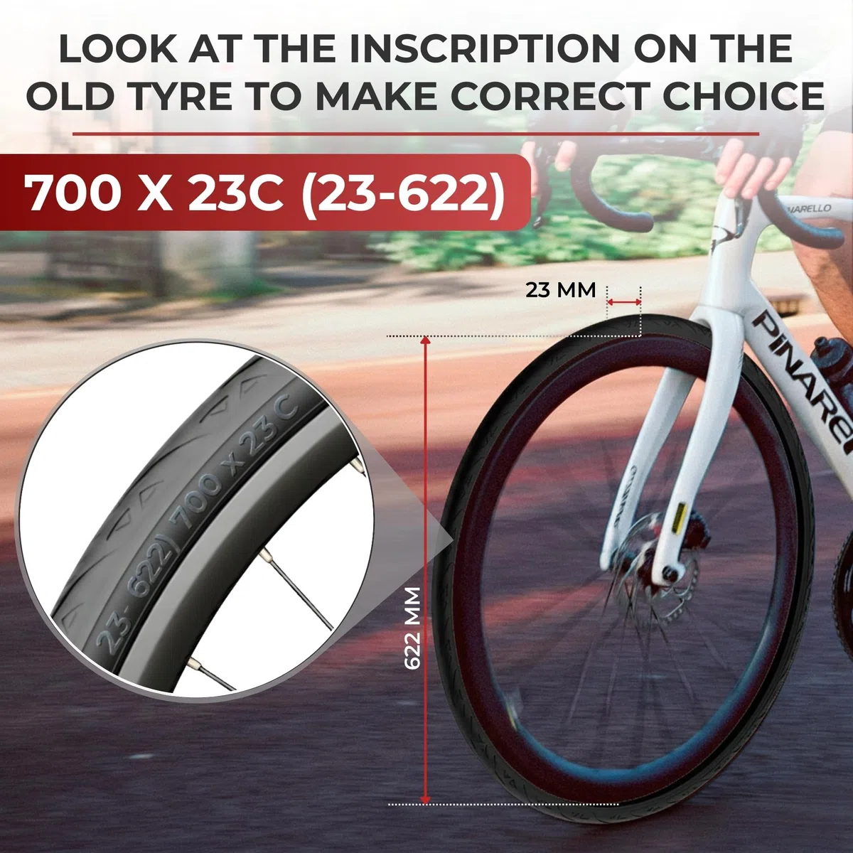Fincci Kit 2 Copertoni CONNA 700x23c (23-622) – Pneumatici Pieghevoli Bici da Corsa e Allenamento – Carcassa 60 TPI – Peso 250g con Protezione Antiforatura 1mm – Ideali per Strada e Rulli – 28 Pollici