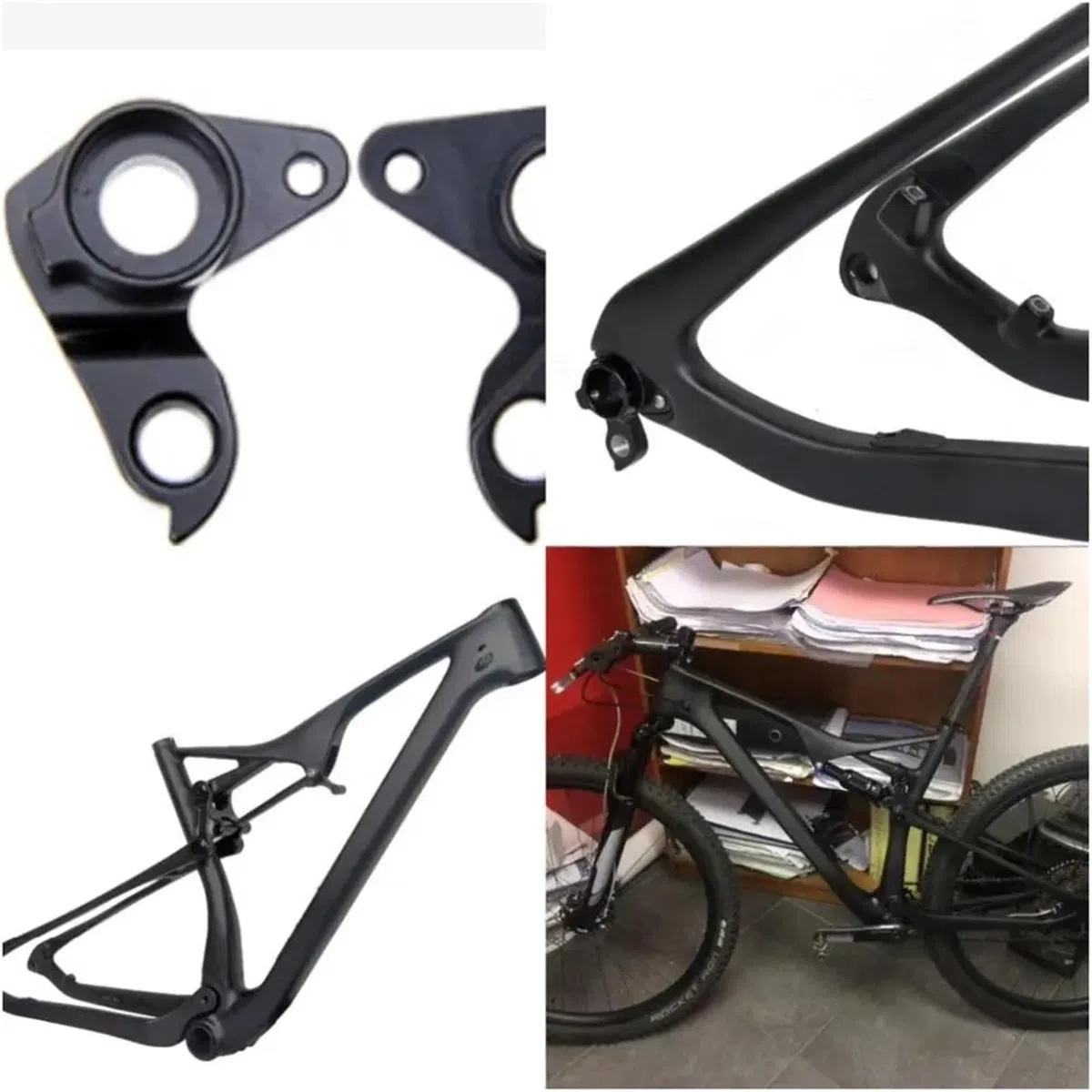 1 pz Carbonio Bicicletta Cambio Mech Deragliatore Forcellino Dropout for Dengfu M06 EPS Mountain 29er 27.5 Boost Telaio Full Suspension 148*12