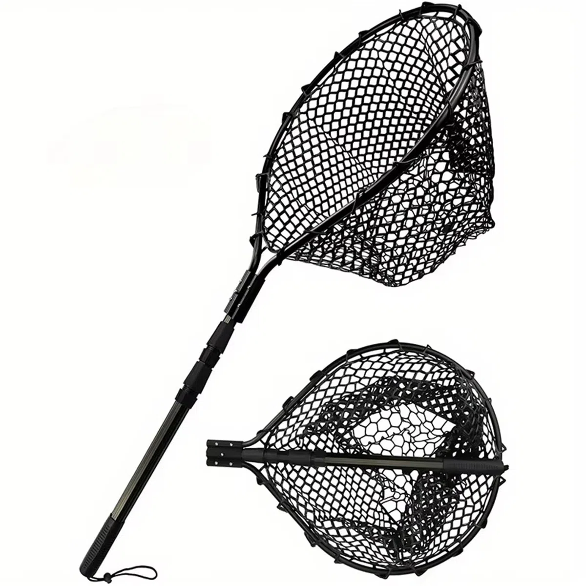1 pz Rete da Pesca In Gomma Guadino Grande Per Acqua Salata Duty Grande Pieghevole Retrattile Rete Da Pesca Manico Lungo