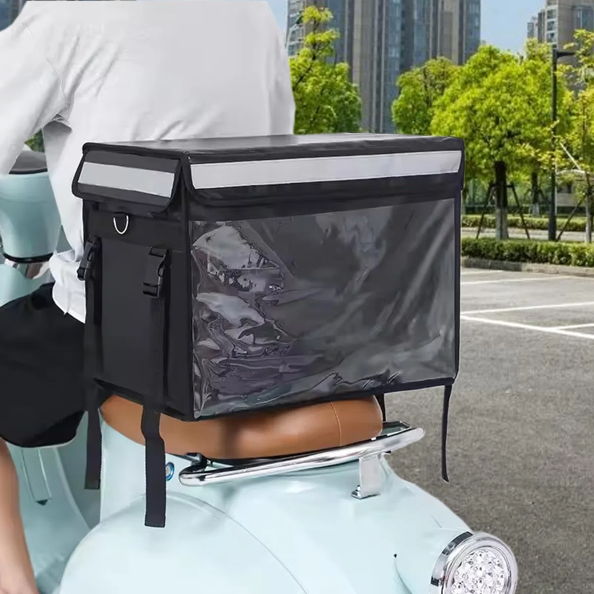 Borsa termica – Borsa termica per alimenti | Scatola termica in tessuto per alimenti caldi e freddi | Leggero e grande trasportino termico con cerniera per generi alimentari, picnic all'aperto