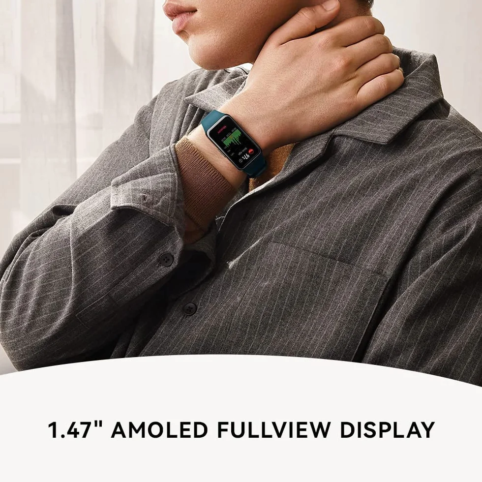 HUAWEI Band 6 Smart Band Fitness Tracker, Touchscreen AMOLED 1.47” a Colori, Monitoraggio Battito Cardiaco, Sonno, Saturazione dell`Ossigeno, Resistente all’Acqua, Graphite Black