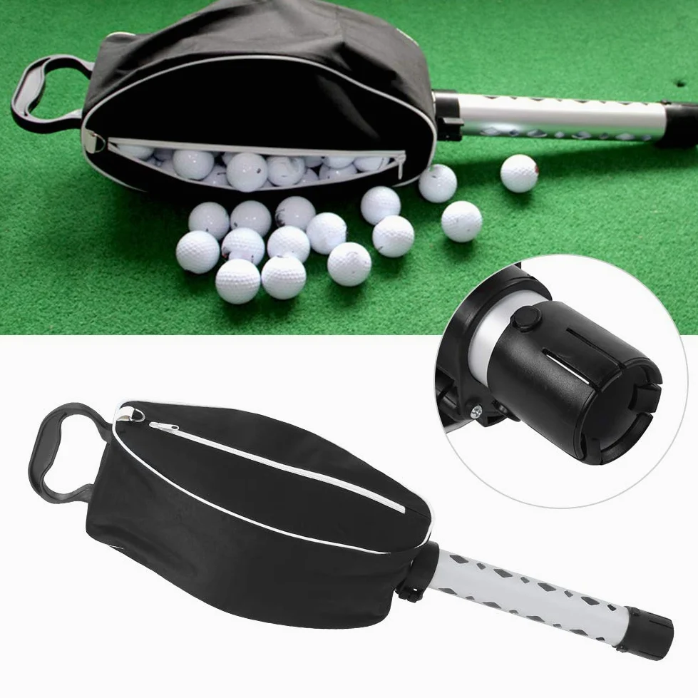 Luocute Raccoglitore di Palline da, capacità di 80 Palline | Telaio in Alluminio, Nylon Resistente All'acqua, Raccogli Palline Senza Piegarsi, Design Pieghevole, Borsa Telescopica
