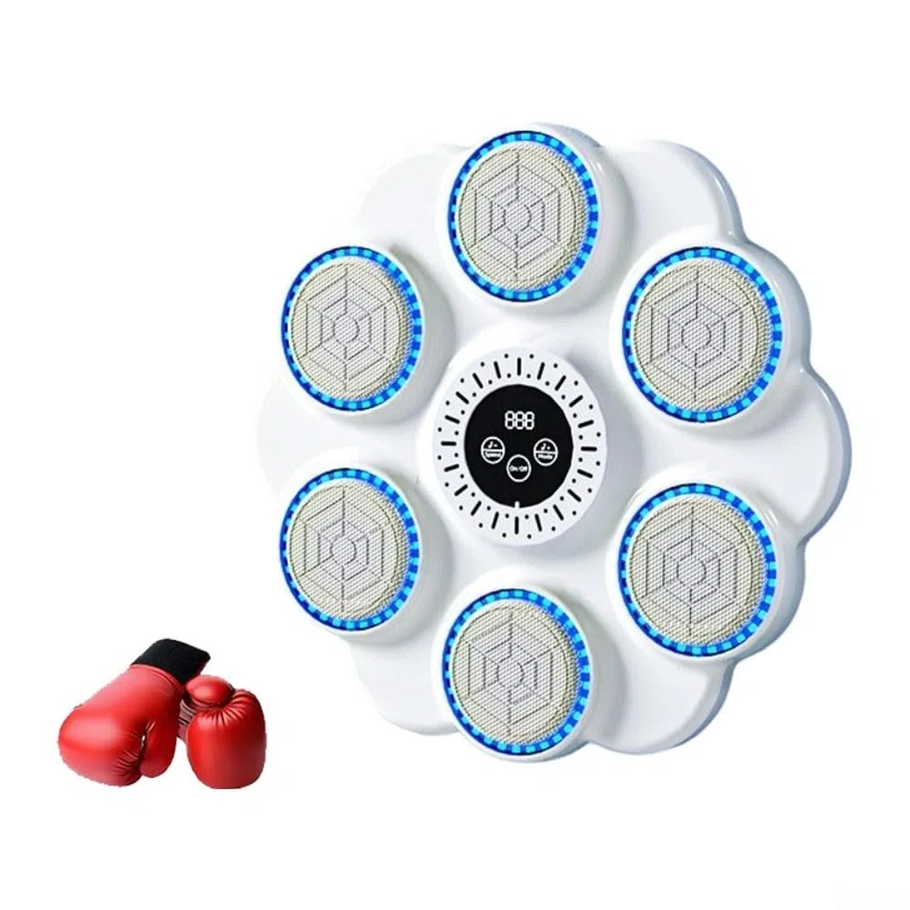 Attrezzatura per allenamento boxe con tecnologia di sincronizzazione musicale e design ergonomico compatibile con i guanti