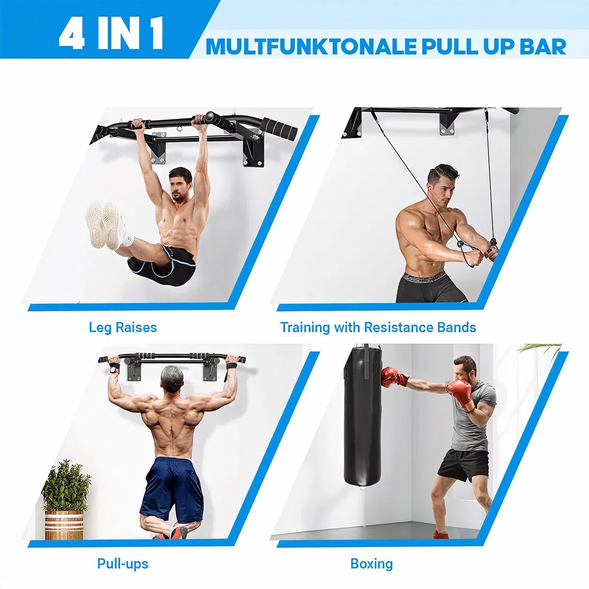 Vexloria carico sicuro/stabile di 250 kg, Barra Per Trazioni Multifunzione con impugnatura in schiuma antiscivolo, fitness da casa