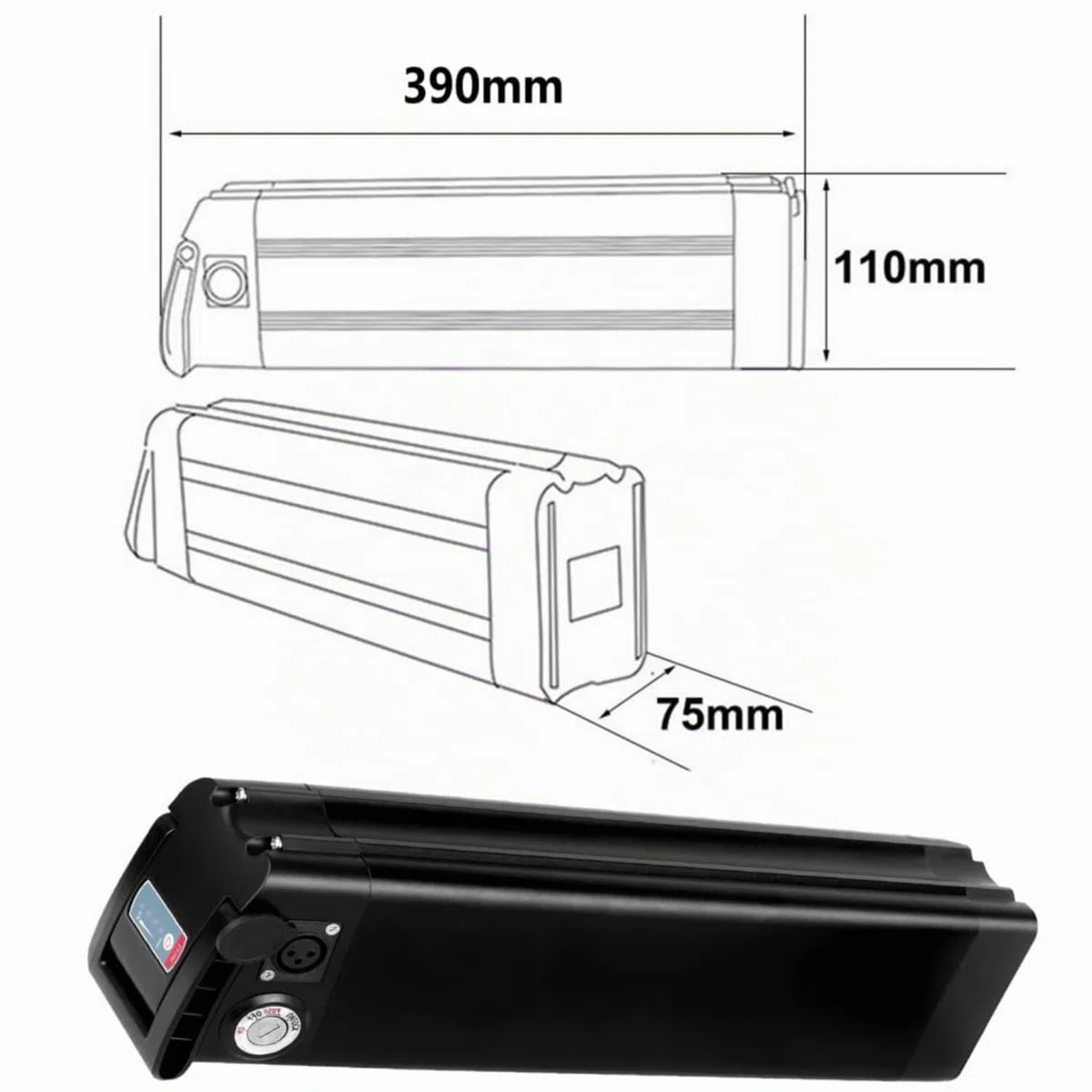 Batteria per Bici Elettrica 36V/48V 15.6Ah/18Ah/21Ah con Caricabatteria,per motore da 250W 500W 1000W 1200W, per MiFa Rex Prophete Aldi/Phylion/XH370-10J Bike e altre bici (48V 15.6Ah)