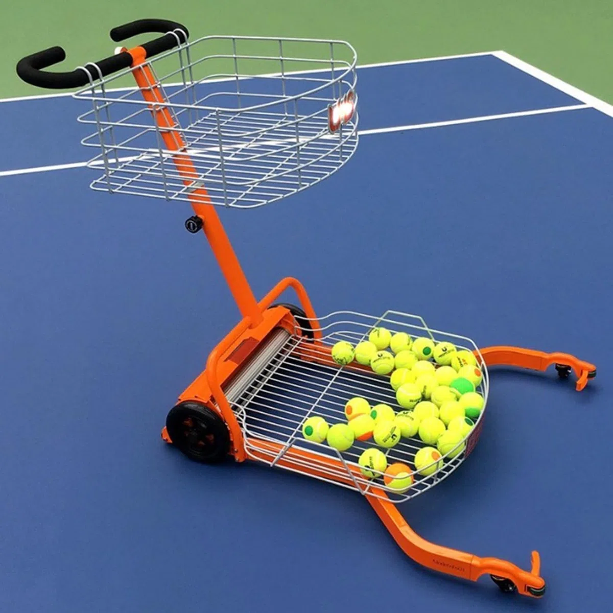 Raccoglitore automatico per palline da tennis, carrello per raccogliere palline da tennis, cestino per recupero rapido senza sforzo, non richiede piegatura, attrezzatura da tennis per risparmiare