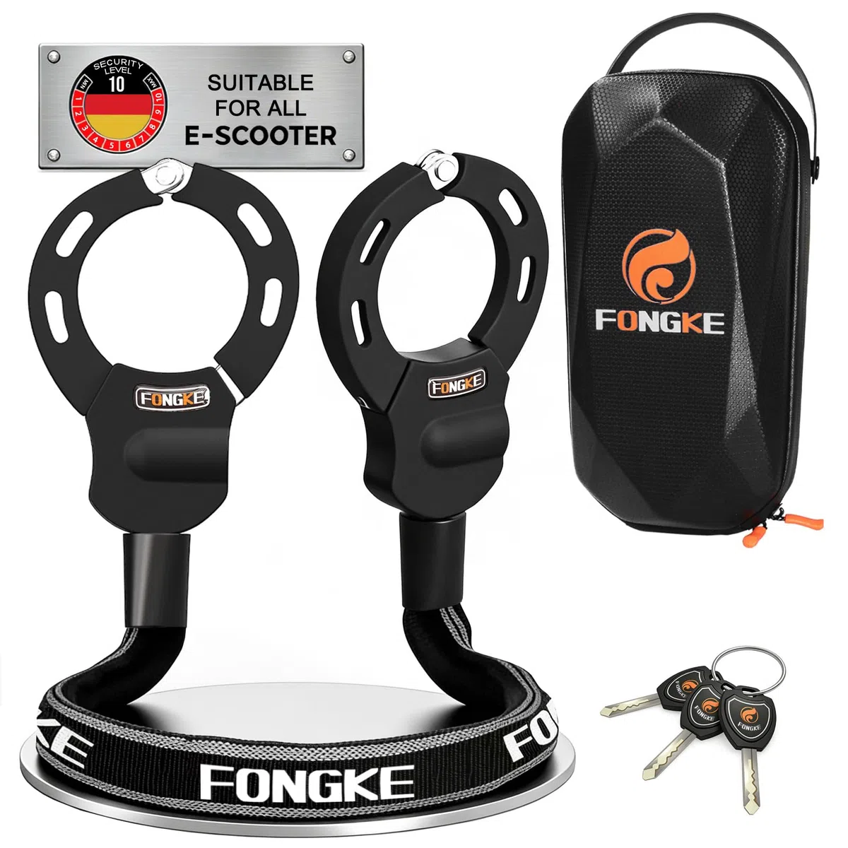 Lucchetto Monopattino Elettrico, Catena Bicicletta Antifurto con Borsa Impermeabile, Accessori Monopattino Elettrico, Manette Serrature per Scooter, Bicicletta, Quad, Moto