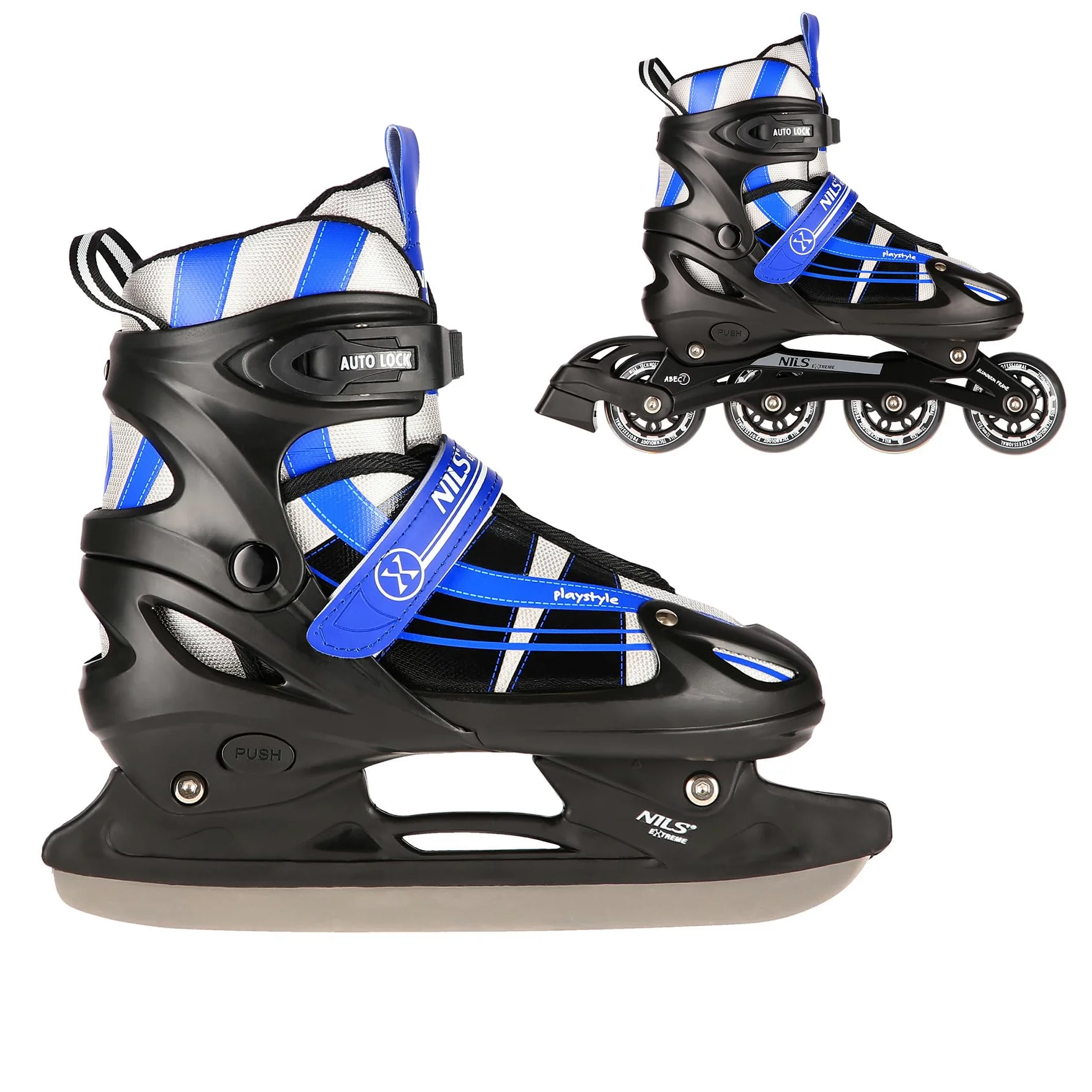 Nils Extreme Pattini da hockey su ghiaccio 2 in 1 Chaska