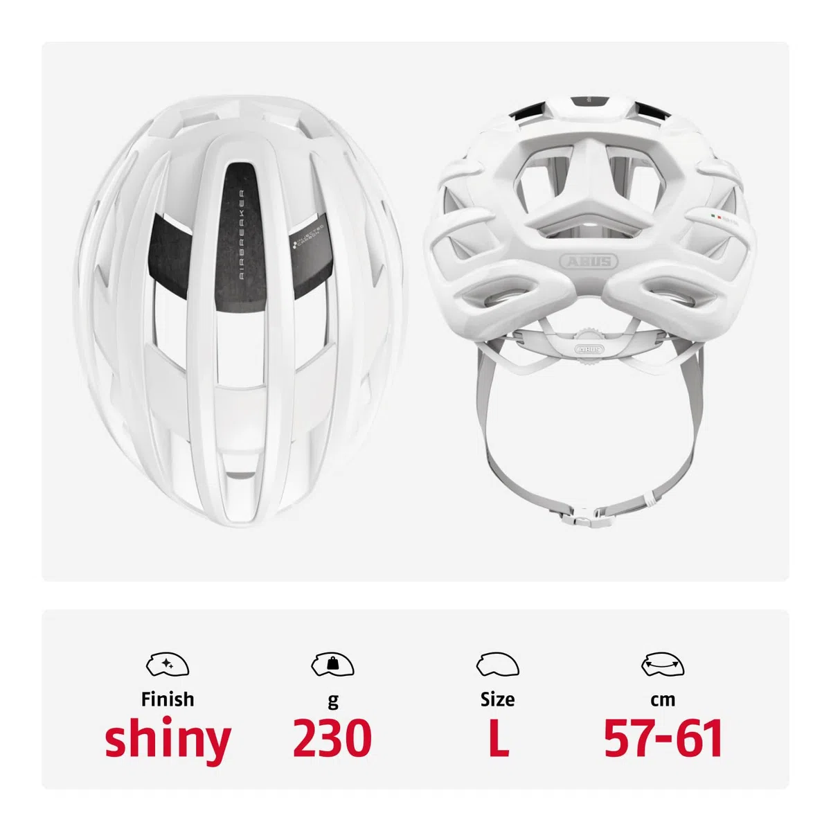 Casco da ciclismo ABUS AirBreaker 2.0 - Leggero con focus su ventilazione, aerodinamica, sicurezza e comfort per ciclismo professionale - per donne e uomini