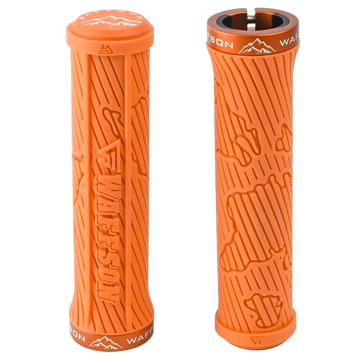 WFS World Map MTB Single Lock-on Grips for Mountain Bikes, Road & City Bicycles, Soft Comfortable Ergonomic, Anti-Slip Locking Handlebar Grips for Trail, Enduro, Downhill, 1 Pair