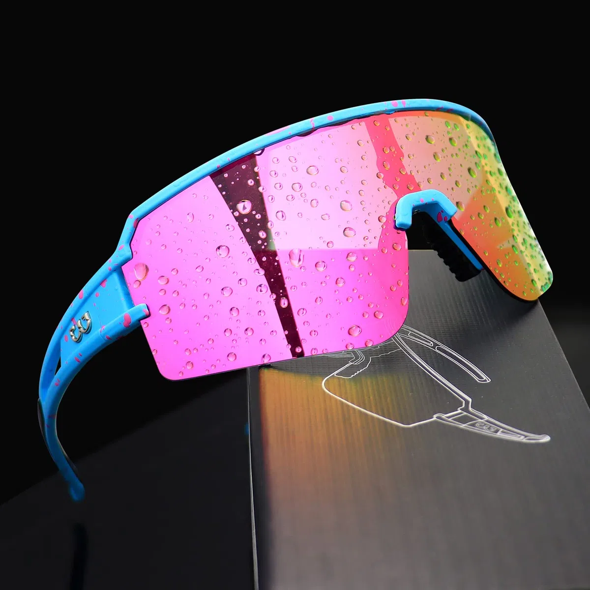 AVV Occhiali da ciclismo polarizzati, occhiali da sole sportivi, protezione UV400, pesca, guida, corsa, occhiali da sole da baseball per uomini e donne