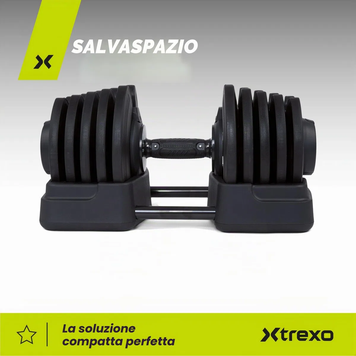 TREXO Set di manubri corti e bilancieri regolabili 2 in 1, da 2 kg a 41 kg, ideale per allenamento di forza, fitness e costruzione muscolare, manubri e bilancieri regolabili, set in ferro con