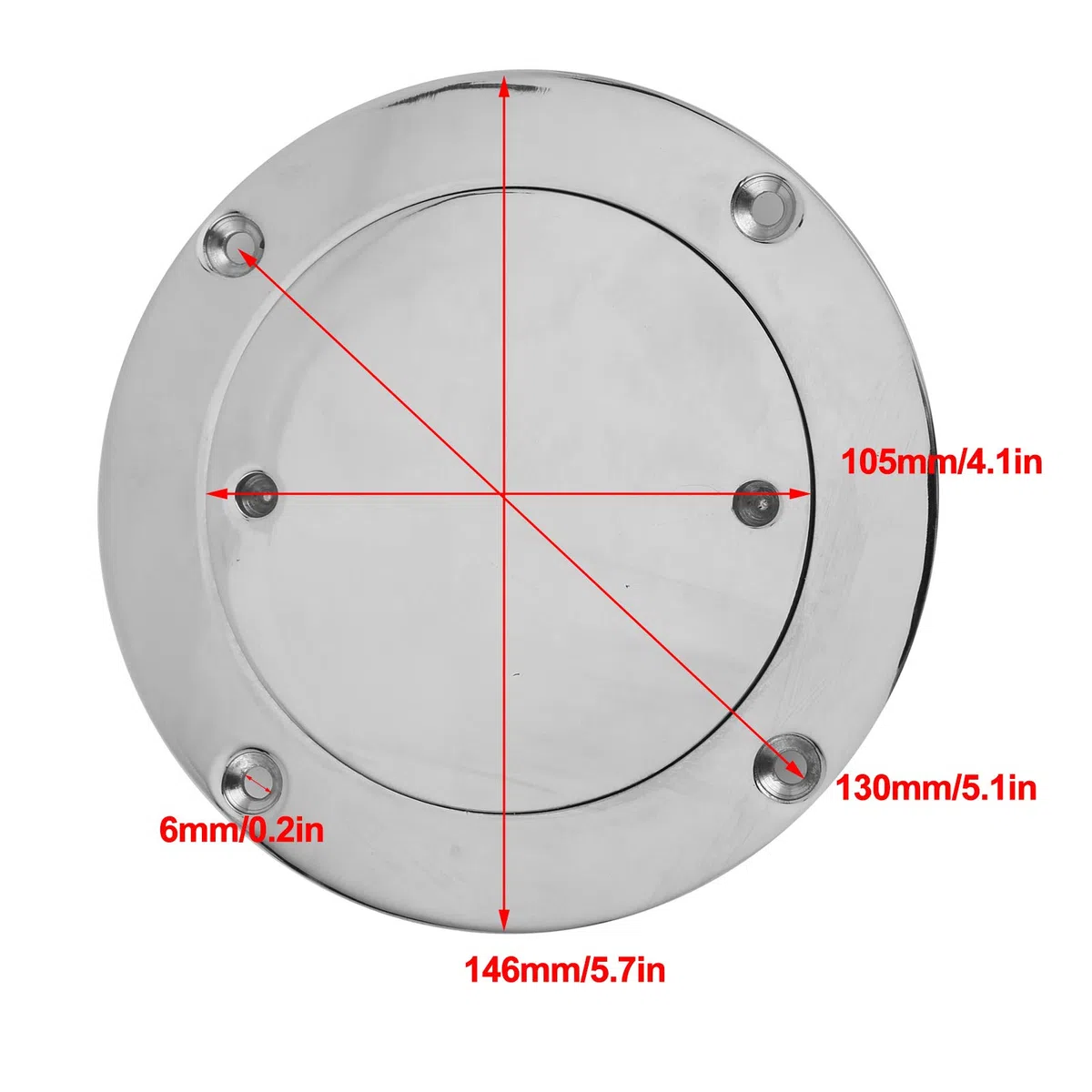 Piastra di Coperta KIMISS, Copertura per Boccaporto in Acciaio Inossidabile 4 Pollici Portello di Ispezione in Acciaio Inossidabile con Chiave per Accessorio Hardware per Yacht