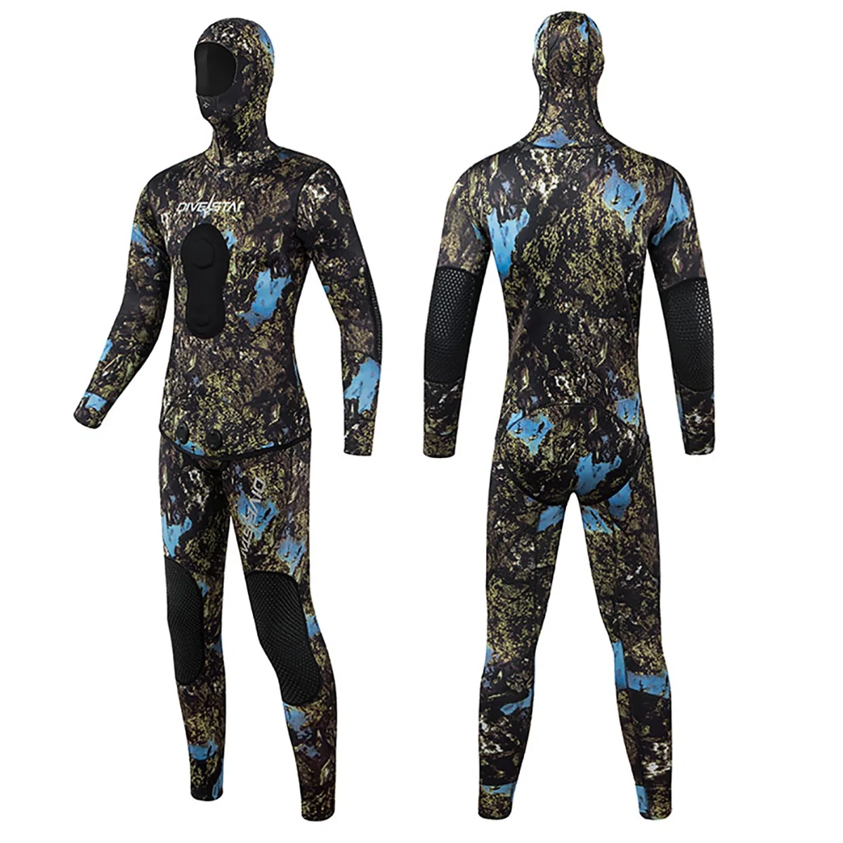Muta da Pesca in Apnea in Neoprene da 7 Mm, 2 Pezzi, Muta da Immersione Mimetica La Cui Colorazione può Variare in Base All'ambiente per Il Nuoto in Acque Fresche E Il Nuoto Subacqueo