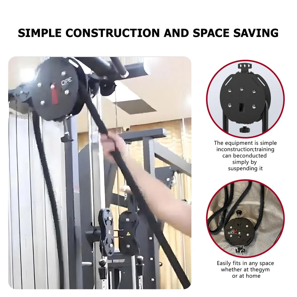 Endless Rope Trainer, attrezzatura fitness regolabile per resistenza muscolare, presa, braccia, schiena e allenamento di coordinazione del corpo