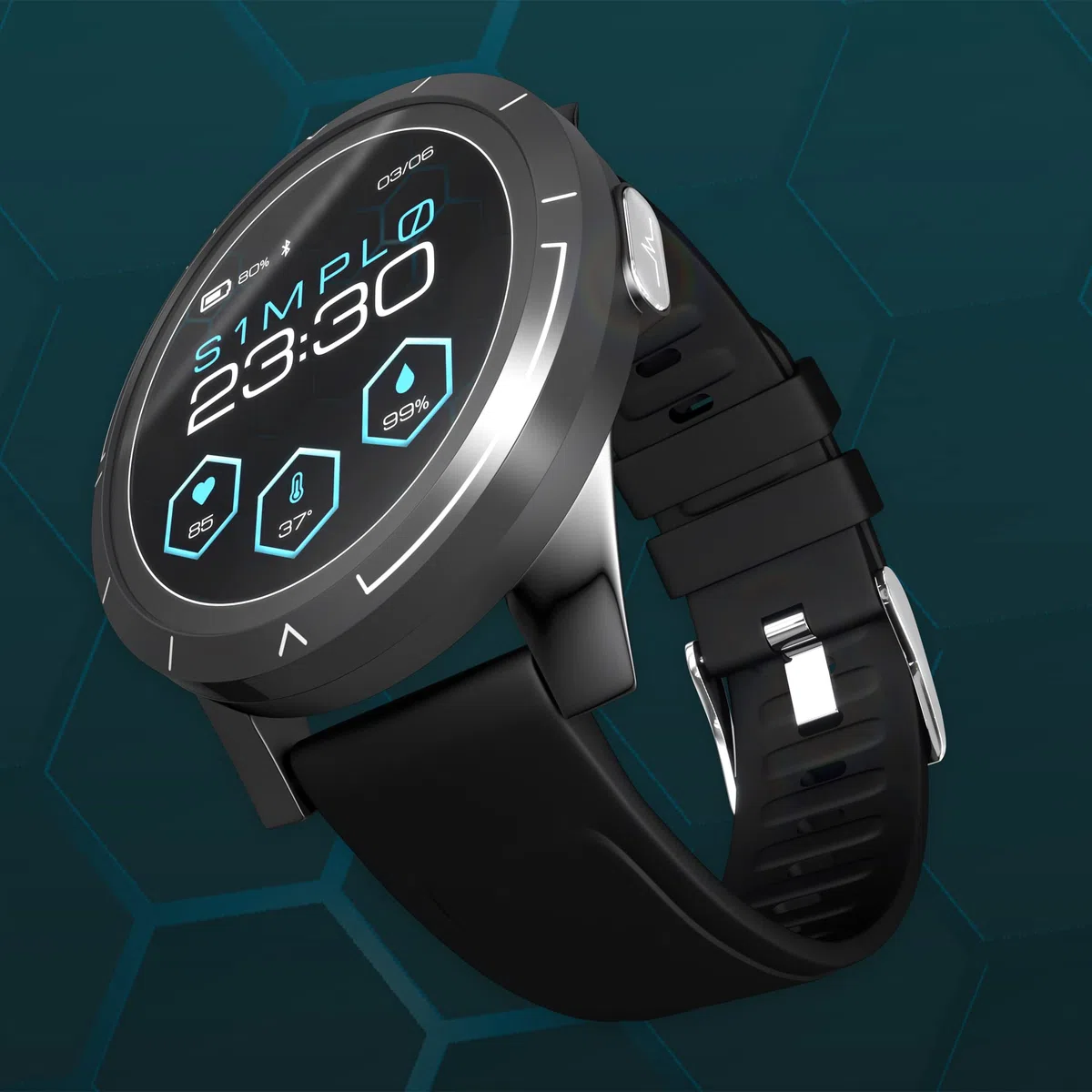 SIMPLO - Smartwatch Uomo e Donna - Monitoraggio Salute e Fitness | ECG portatile combinato con PPG - Saturimetro | SIMPLO premium senza costi per un anno - monitoraggio salute da un medico 24/7