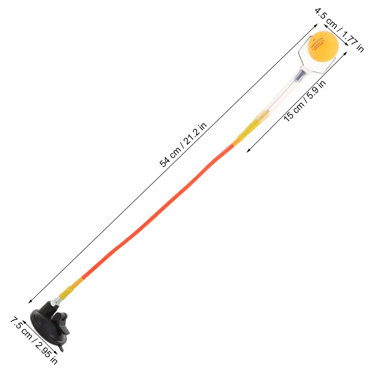 Toddmomy 1 set di attrezzo per allenamento di rimbalzo ping pong con base a | Attrezzo per allenamento di ping pong con rimbalzo, robusto di fissaggio a ventosa, ideale per esercizi individuali, design