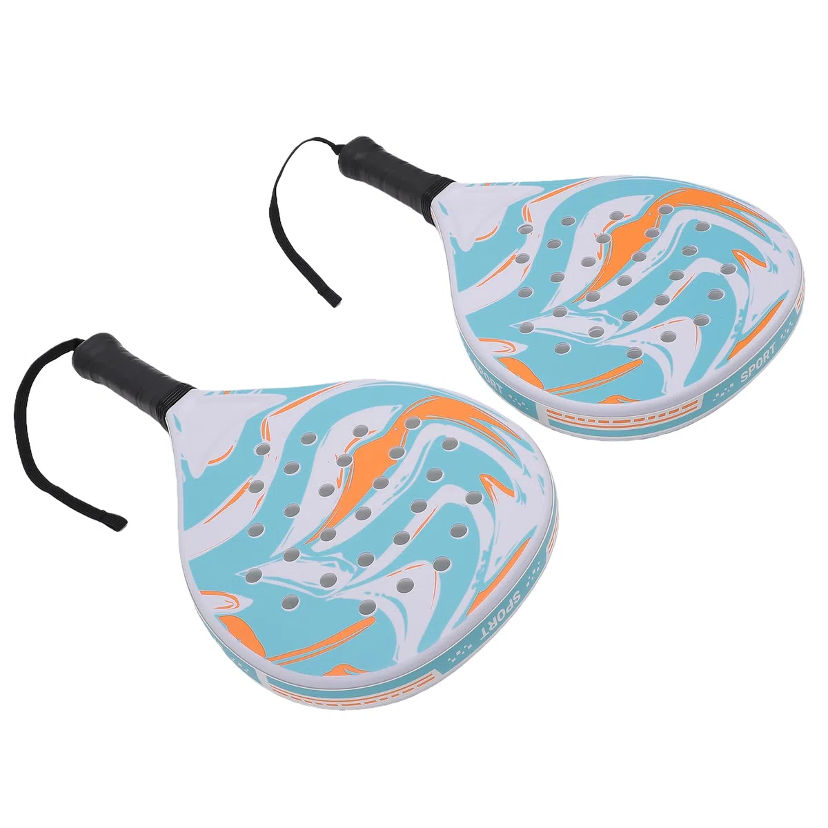 Ausla Racchetta da Padel per Principianti, Set da Padel Tennis con Telaio in ABS e Nucleo in EVA Pro, Impugnatura Ergonomica con Peso Bilanciato, 46,5x26x3,9 Cm per Pratica in Famiglia e Gioco Casual