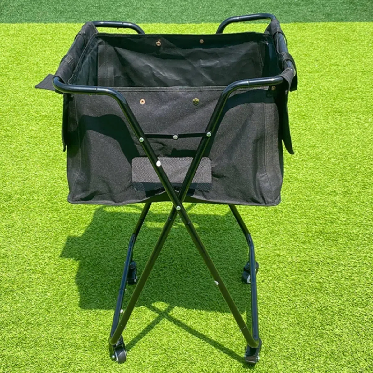 Carrello Raccogli Palline da Pickleball Grande Capacità Carrello Palline Tennis Pieghevole Struttura Robusta Attrezzatura Sportiva per Campo Sportivo