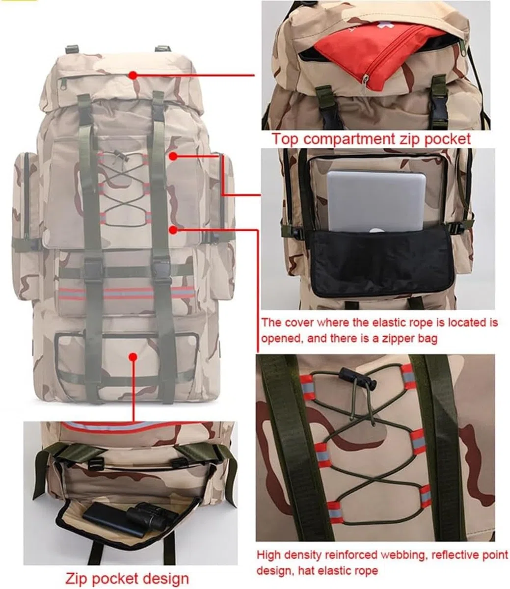 Zaino Da Viaggio Zaino Da 130 Litri, Zaino Da Trekking, Traspirante Leggero Impermeabile Zaino Grande Alpinismo Trekking Campeggio Viaggio Escursionismo Zaino Da Campeggio Borsa