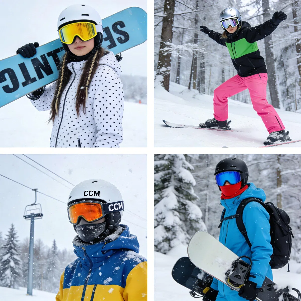 Occhiali protettivi per Sport Invernali da Uomo e da Donna, Occhiali protettivi per Sport Invernali con Doppia Lente antiappannamento, Occhiali da Neve e Snowboard B