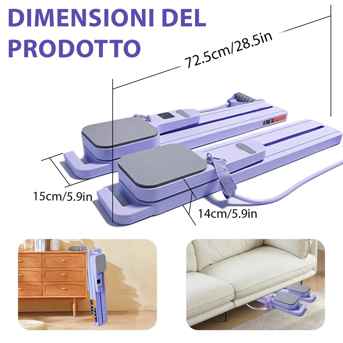 Pilates Board Upgraded Pilates Reformer Machine, Pilates Board Riformer Set Ab Roller Attrezzature per Allenamento Completo per Homegym
