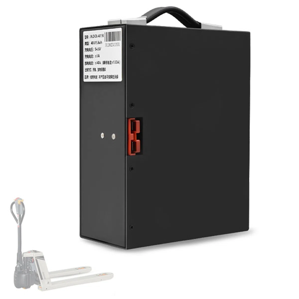 TGHY Transpallet Elettrico con Batteria LiFePO4 da 48 V | Scheda BMS integrata Maniglia portatile per carrelli elevatori manuali e per il carico e scarico di camion